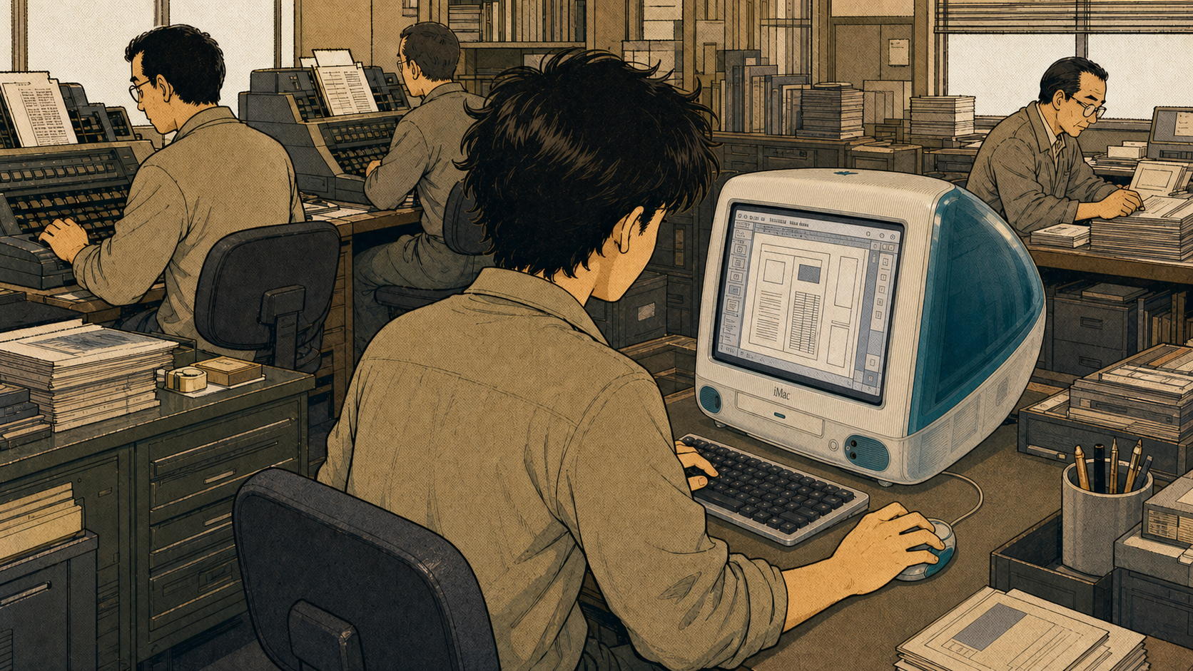 誰にも使われず入社当時のトッティーのおもちゃになっていたボンダイブルーのiMac G3